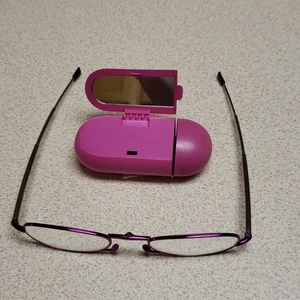 Fold up readers with storage case 1.50 fuschia
